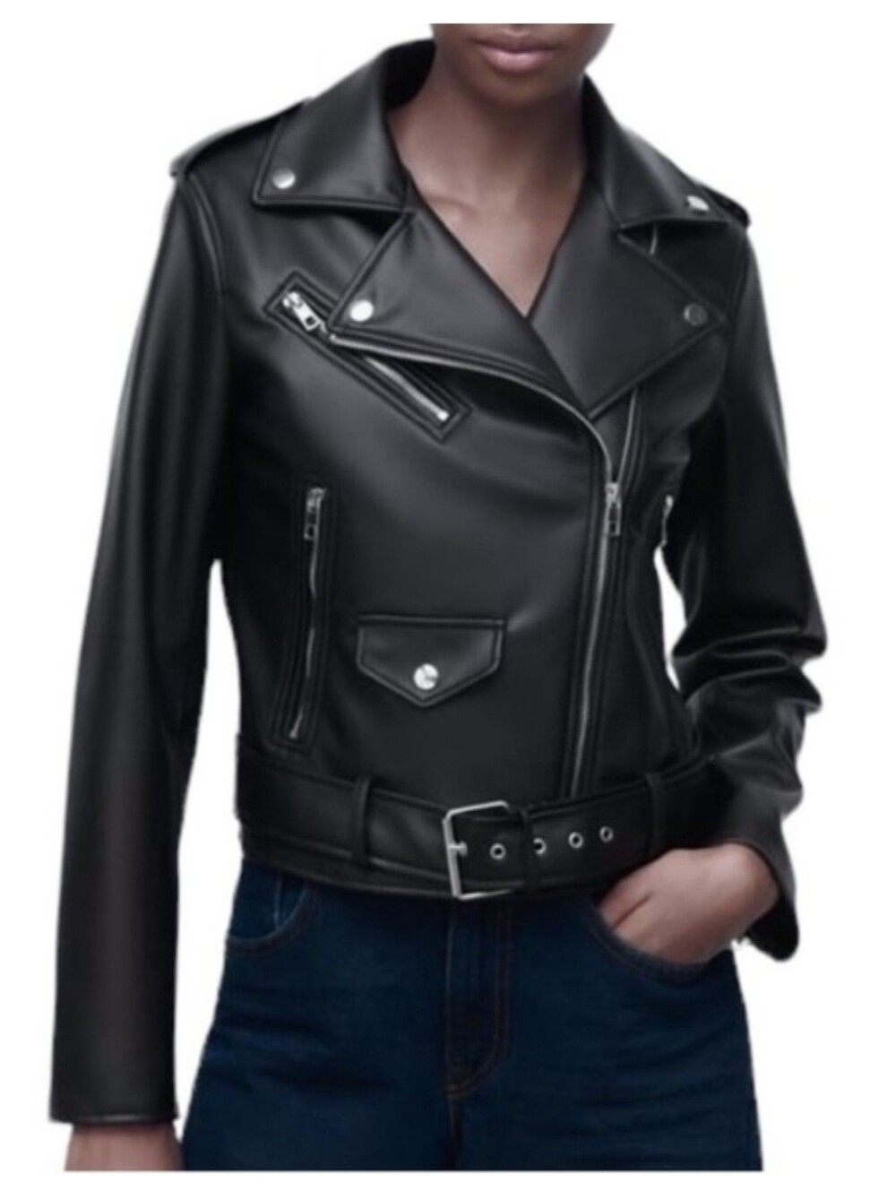 Zara Faux Leather Moto Jacket